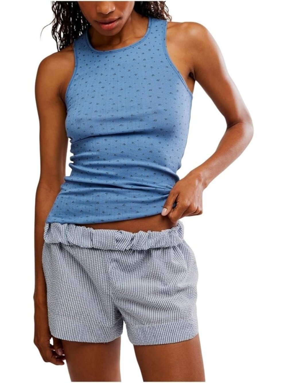 Intimately Free People Fresh in Love Printed Tank Blue ( XS )